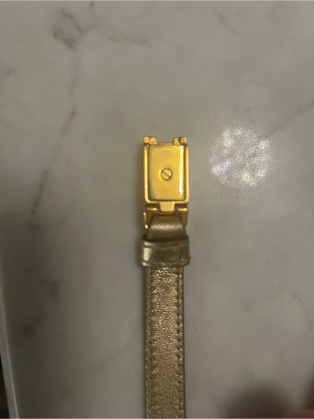 Prada Gold Plate and Beige Leather Bracelet - Picture 11 of 12